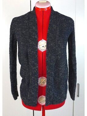 J. Crew Factory Open Cardigan Sweater in Black & Grey